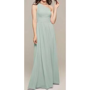 AW BRIDAL SZ 6 M sage green Alexis chiffon bridesmaid formal maxi dress NEW b120